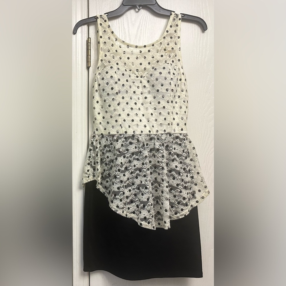 January 7 Elegant Black and off white delicately lace dress